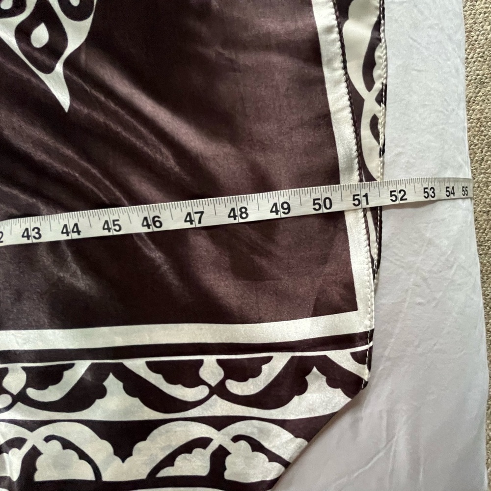 VTG Winlar Silky Art-To-Wear Brown/Cream Pancho Lagenlook Patterned Kaftan OS - Picture 10 of 12